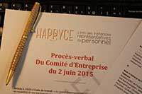 Le procès verbal (PV) de la réunion du comité d'entreprise