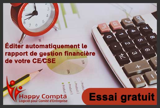 Essai gratuit happy-compta, éditer automatiquement votre rapport de gestion de votre CE ou CSE